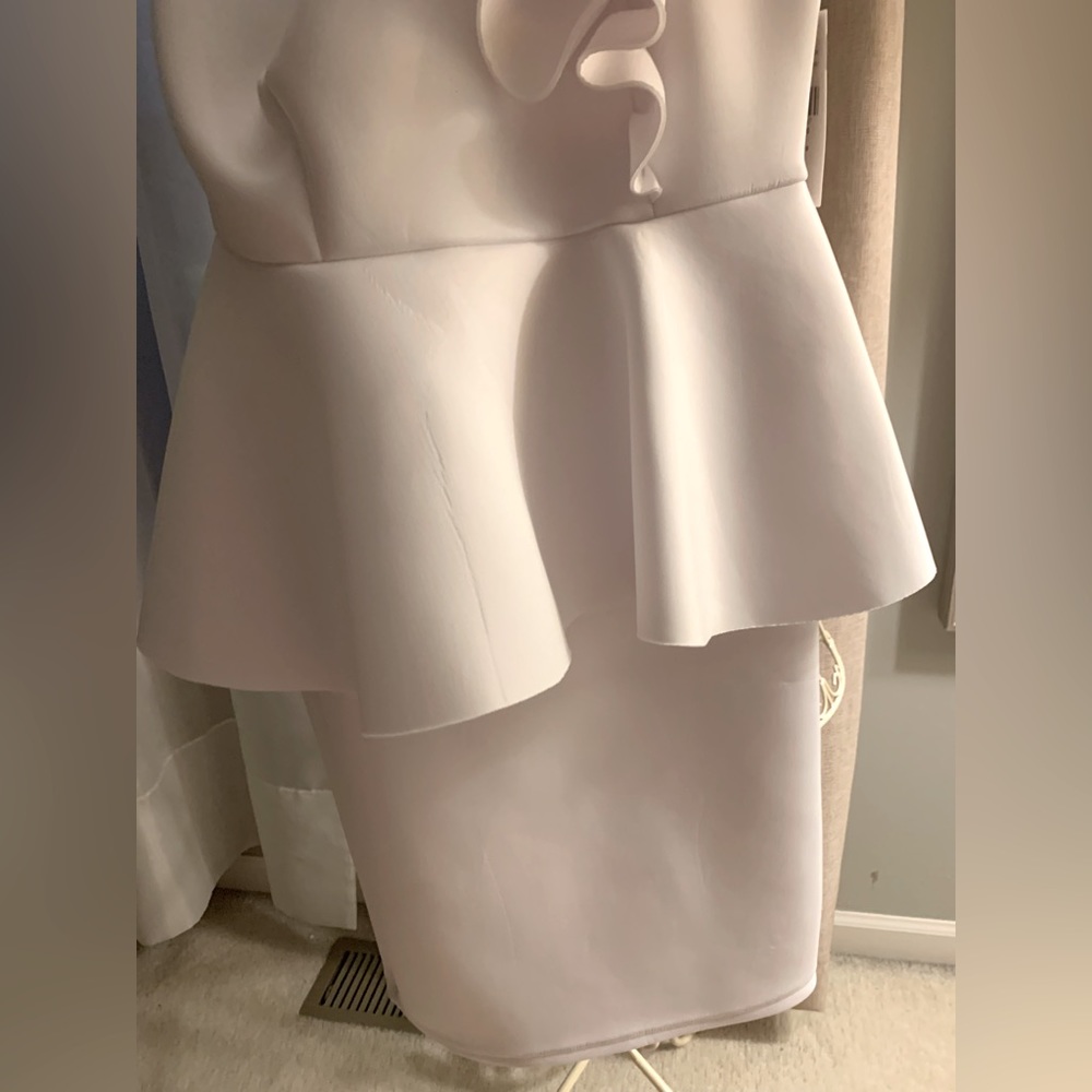 Fashion to Figure size OX white one shoulder mini dress